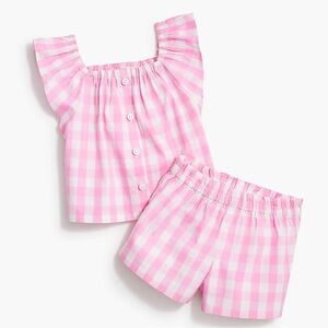 NWT Pink Gingham Top and Shorts Set